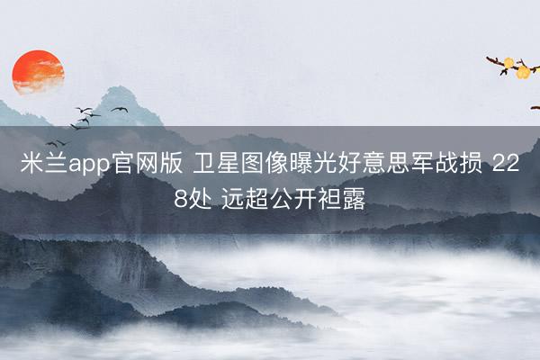 米兰app官网版 卫星图像曝光好意思军战损 228处 远超公开袒露
